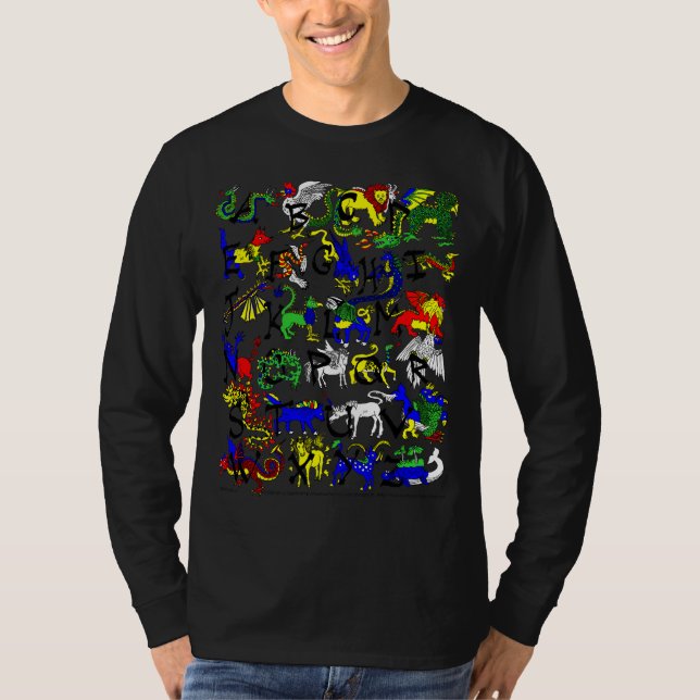 Camiseta Alphabestiary com impressão traseiro (Frente)