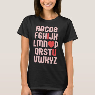 Camiseta ALPHABET ABC EU AMO VOCÊ Dia de os namorados DIVER