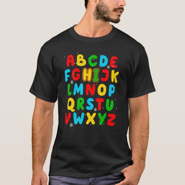 Camiseta Alphabet ABC Hi Learning Para Estudantes Professor (Frente)