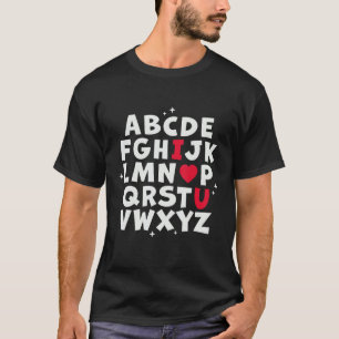 Camiseta Alphabet ABC I Love You - Professor de inglês Vale