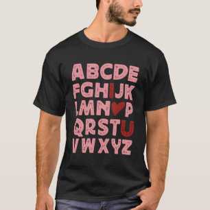 Camiseta Alphabet Abc I Te Amo Dia Ele