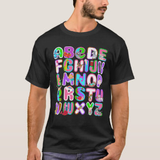 Camiseta Alphabet ABC Preschocolates Girls T Shirt School F