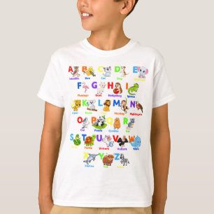 Camiseta Alphabet Animal ABCs Learning Boy T-Shirt