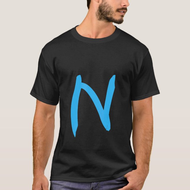 Camiseta Alphabet Handwritten Letter N (Frente)