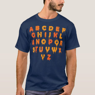 Camiseta Alphabet Lazy Halloween Figurume Cute Letters