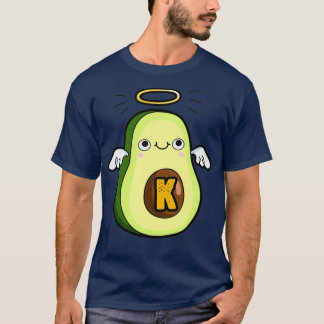 Camiseta Alphabet - Letra K Cute Santa Guacamole Avocado