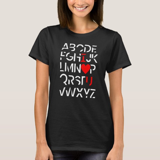 Camiseta Alphabet Letters Professor Student School Learning (Frente)