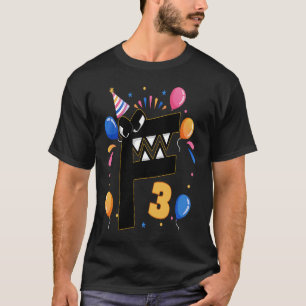 Camiseta Alphabet Lore de 3 anos aniversário de 3 anos Boys