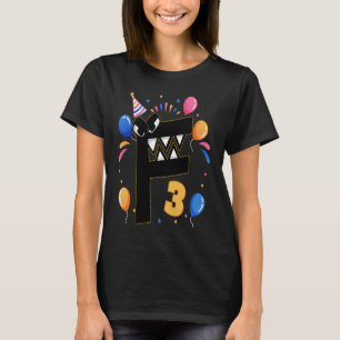 Camiseta Alphabet Lore de 3 anos aniversário de 3 anos Boys