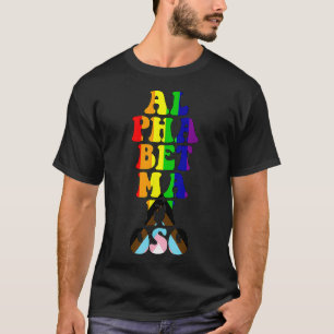 Camiseta Alphabet Mafioso Rainbow LGBTQ Typography