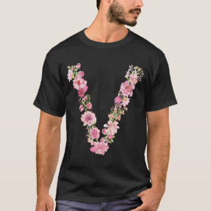 Camiseta Alphabet Monogramas Flores Florais legal Letra Flo