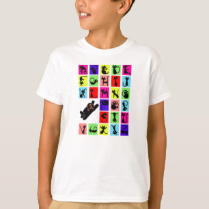 Camiseta Alphabet Negro Funny ABC