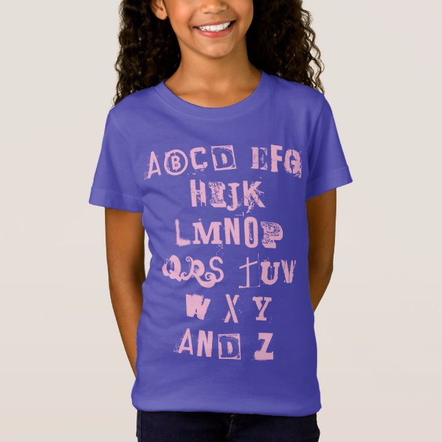 Camiseta Alphabet Song (Letras Distintas) Girls T-Shirt (Frente)