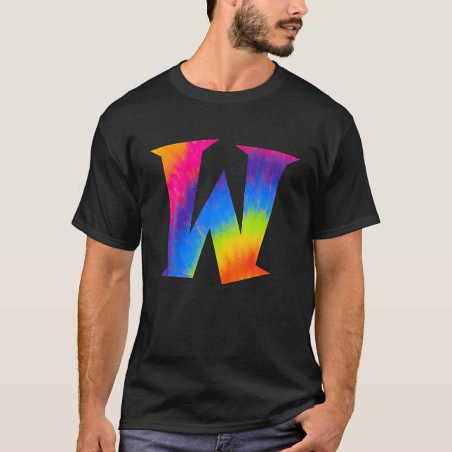 Camiseta Alphabet Tie Dye Center - Letra W (Frente)