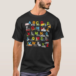 Camiseta Alphabet Transport Learning ABC Car Bus