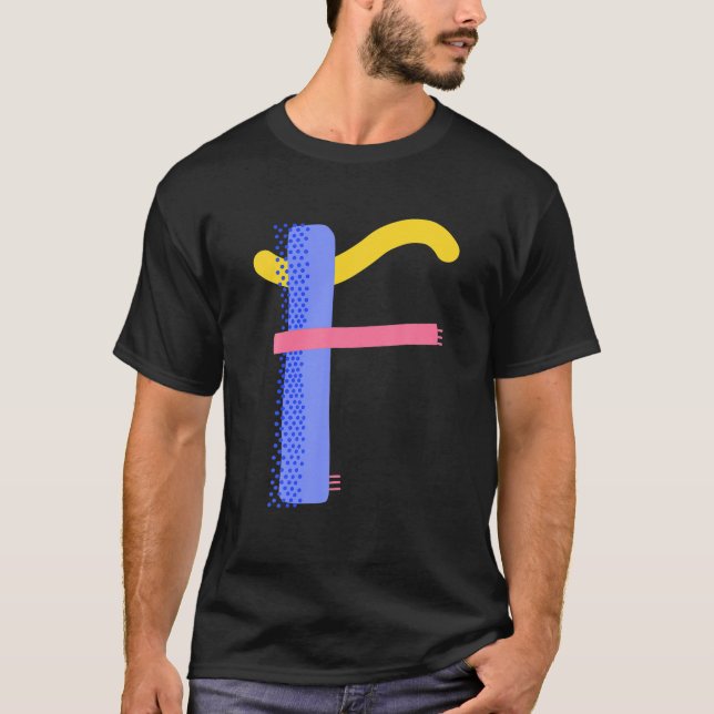 Camiseta Alphabet Whimsical - Letra F Tipografia - Caracter (Frente)