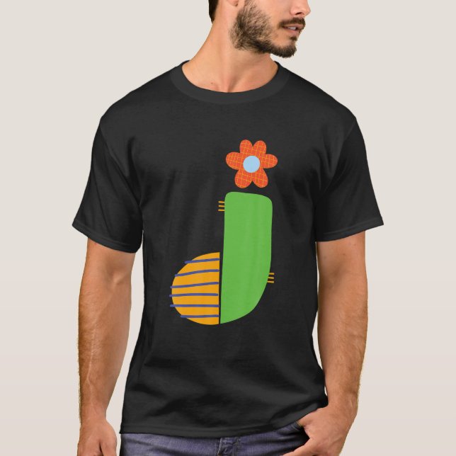 Camiseta Alphabet Whimsical - Letra J Tipografia - Caracter (Frente)