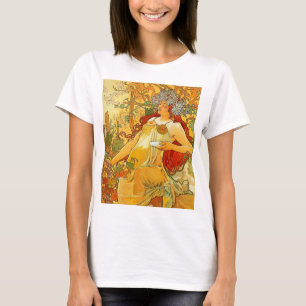 Camiseta Alphonse Mucha Art Nouveau Autumn