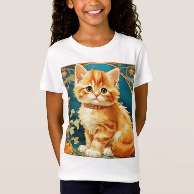 Camiseta Alphonse Mucha Art Nouveau Cat (Frente)