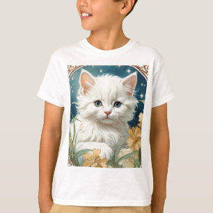 Camiseta Alphonse Mucha Art Nouveau Kitten