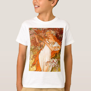 Camiseta Alphonse Mucha Art Nouveau Primavera