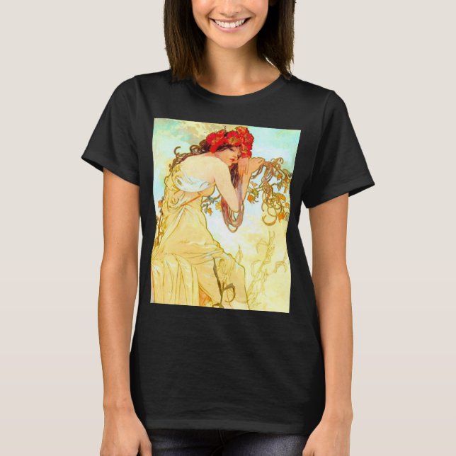 Camiseta Alphonse Mucha Art Nouveau Summer (Frente)