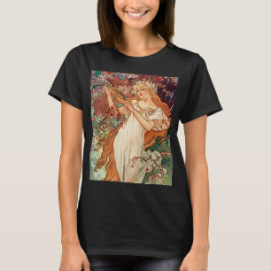 Camiseta Alphonse Mucha, As Estações (1896) Primavera