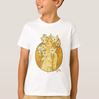 Camiseta Alphonse Mucha - as flores