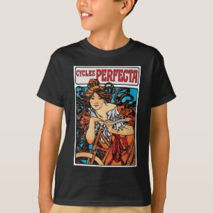 Camiseta Alphonse Mucha - Cycles Perfecta Arte Novo Retrô