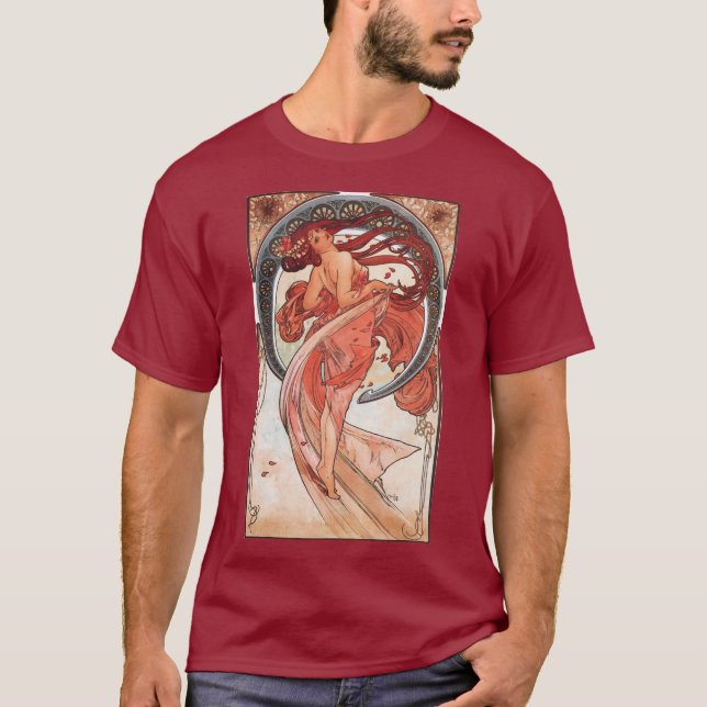 Camiseta Alphonse Mucha Dance 1898 Art Nouveau Vintage (Frente)