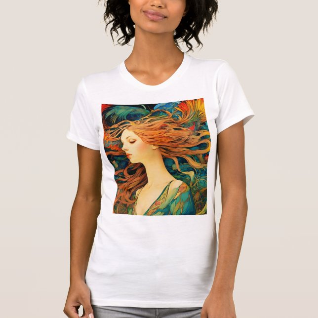 Camiseta Alphonse Mucha "Flowing Redhead" T-Shirt (Frente)