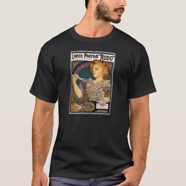 Camiseta Alphonse Mucha - Lance Parfum "Rodo" - Anúncio Per (Frente)