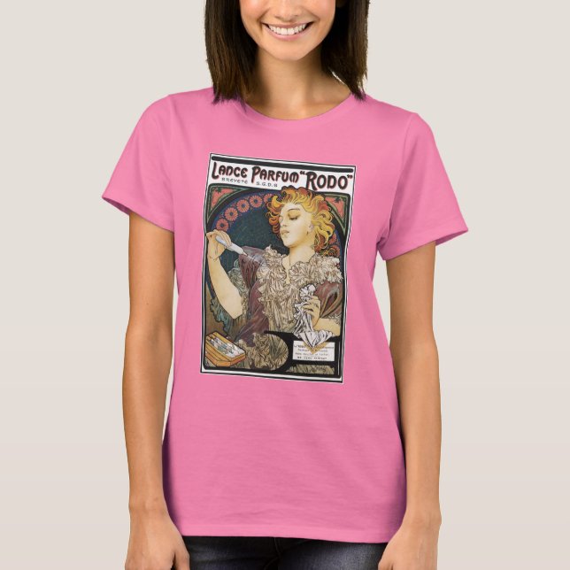 Camiseta Alphonse Mucha - Lance Parfum "Rodo" - Anúncio Per (Frente)