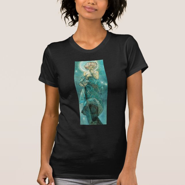 Camiseta Alphonse Mucha Moonlight Clair De Lune Art Nouveau (Frente)