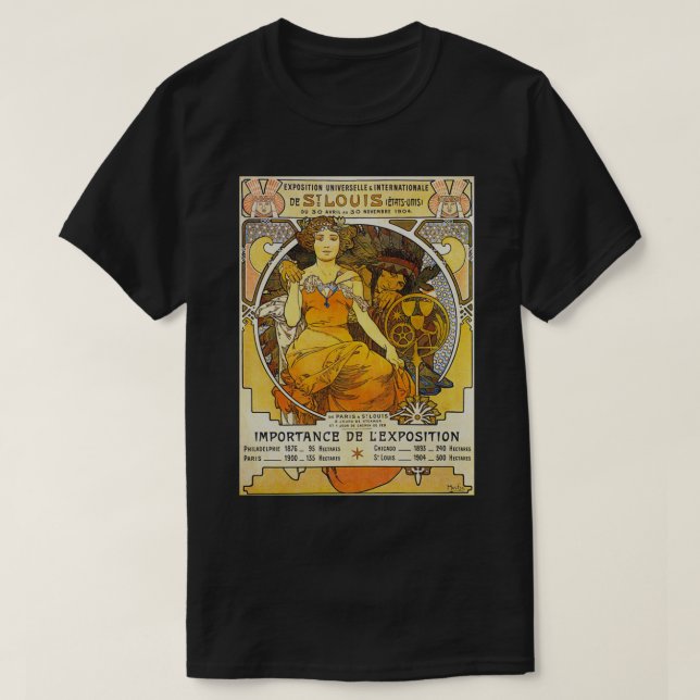 Camiseta Alphonse Mucha Rua Louis (Frente do Design)