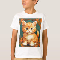 Alphonse Mucha Style Orange Cat