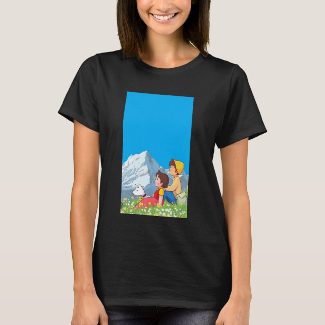 Camiseta Alpine Girl and Peter Japanese 80s Retro Anime Man (Frente)