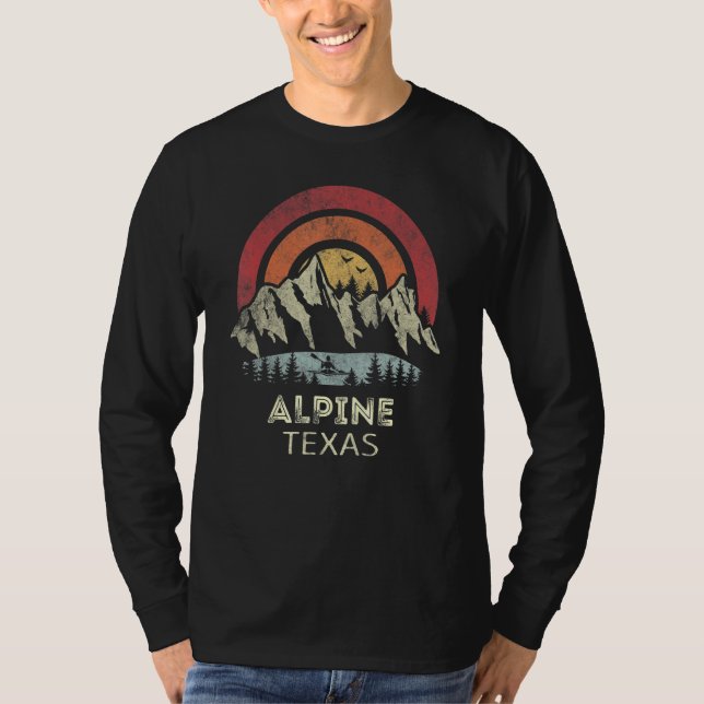 Camiseta Alpine Texas Mountain Sunset Sunrise Kayaking (Frente)