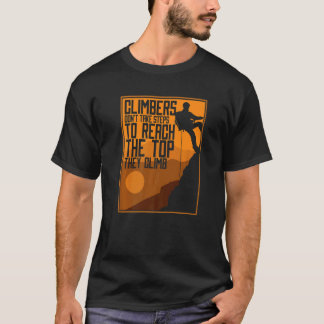 Camiseta Alpinistas não tomam passos esportivos em climas a