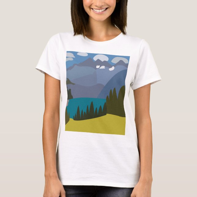 Camiseta Alps Mountain Lake Hiking (Frente)
