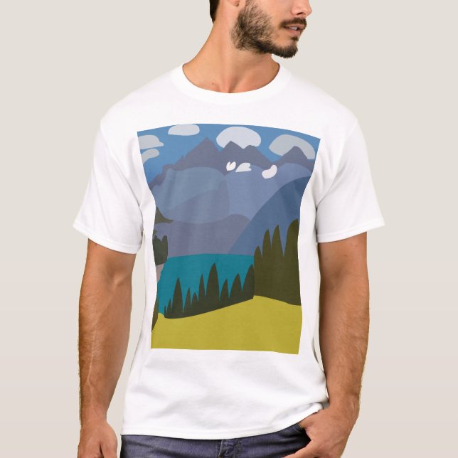 Camiseta Alps Mountain Lake Hiking (Frente)