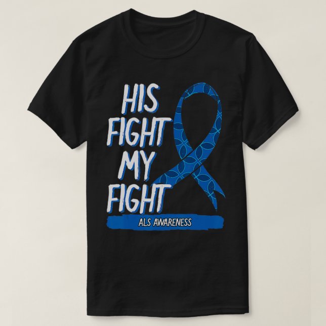 Camiseta ALS Awareness Ribbon MND Lou Gehrig's Disease Blue (Frente do Design)