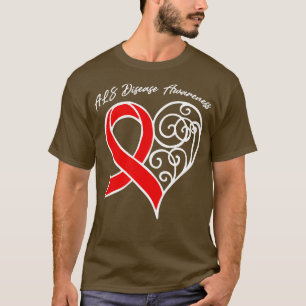 Camiseta ALS Awarness Heart Ribbon Gift Dia de os namorados