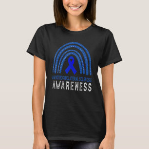 Camiseta Als Consciência Mês Blue Rainbow Support Squad Wom