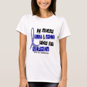 Camiseta ALS eu visto o azul e o branco para meu sobrinho