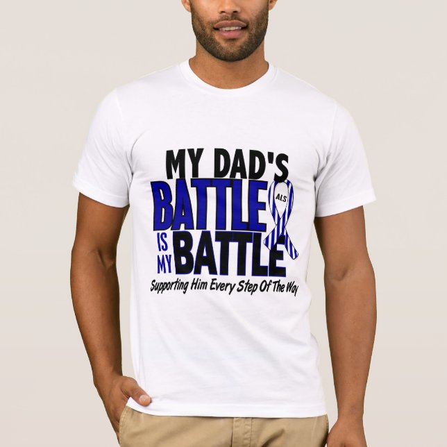Camiseta ALS minha batalha demasiado 1 pai (Frente)