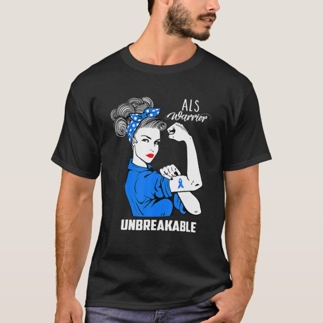 Camiseta ALS Warrior Unbreakable ALS Awareness Gift (Frente)