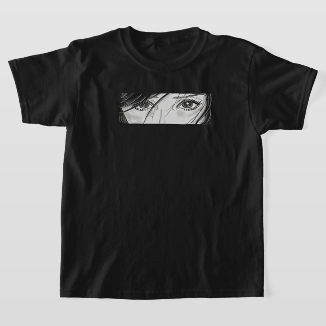 Camiseta Alt Aestético - Manga - Olhos de Menina de Animaçã (Postura )