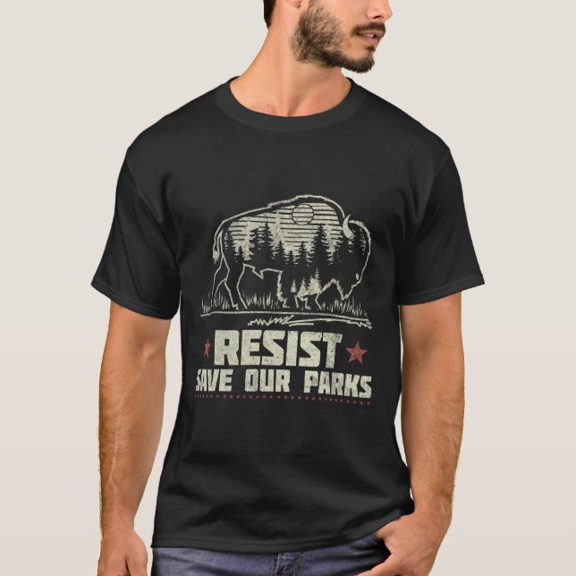 Camiseta Alt Us National Park Resist Service Bison Buffalo (Frente)