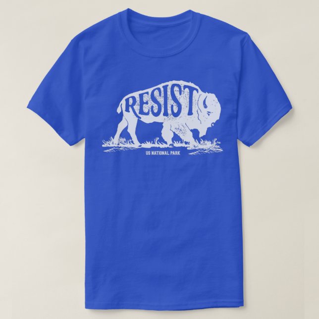 Camiseta ALT US National Park Service Resiste T Bison Vinta (Frente do Design)